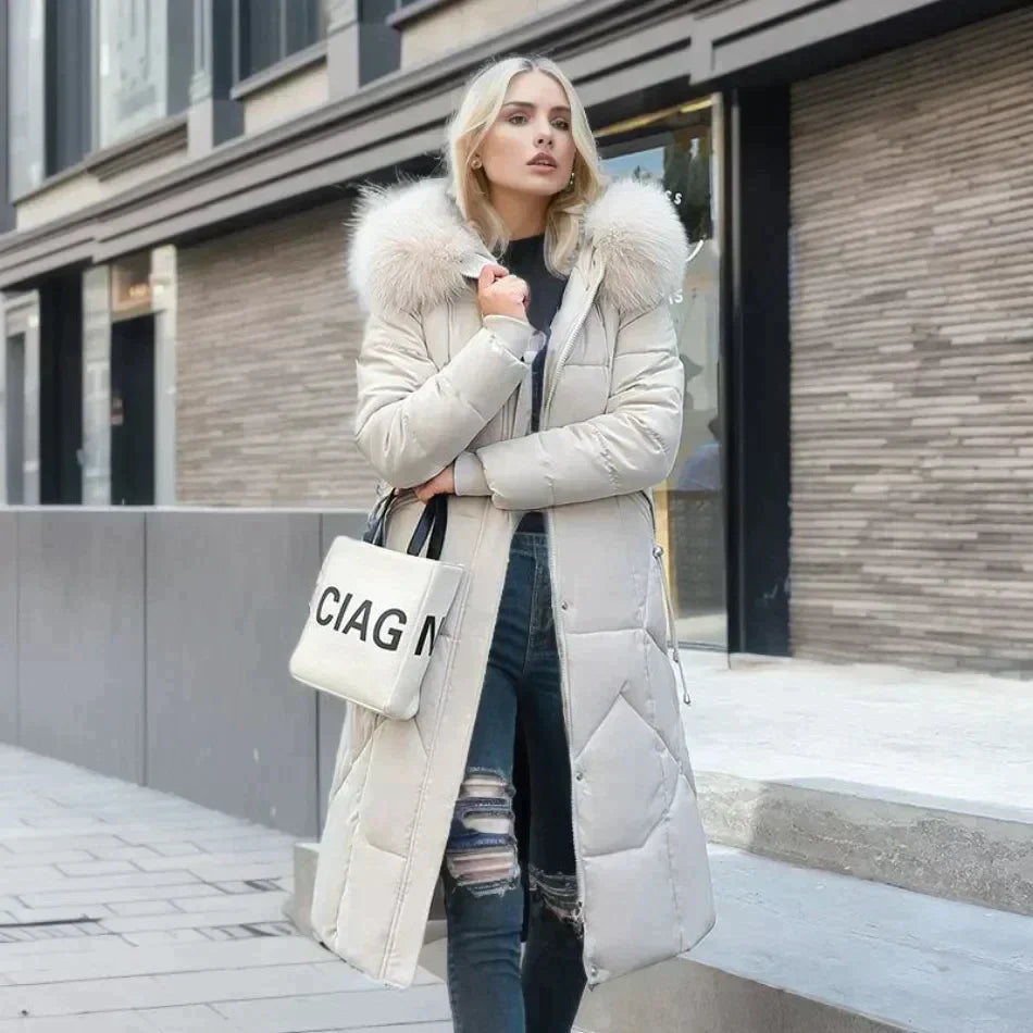 Karen - Elegante Lange Gevoerde Winterjas