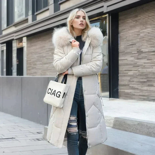 Karen - Elegante Lange Gevoerde Winterjas
