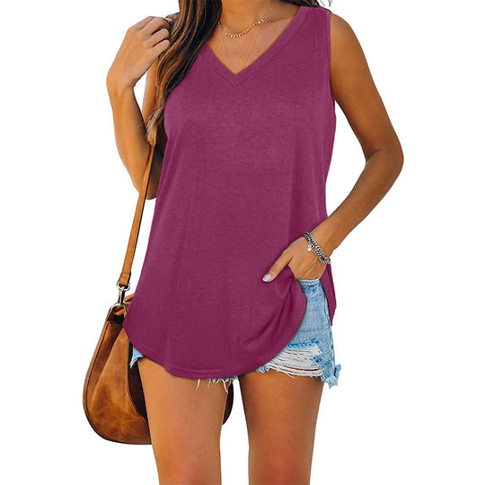 Mae - Mouwloze Tanktop met V-hals Dames