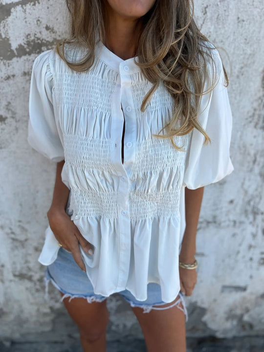 Smock Blouse Dames Korte Mouw - Femke