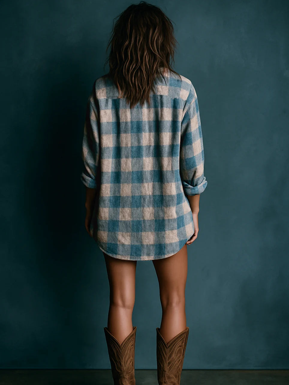 Geruite Oversized Blousejurk Dames - Luna