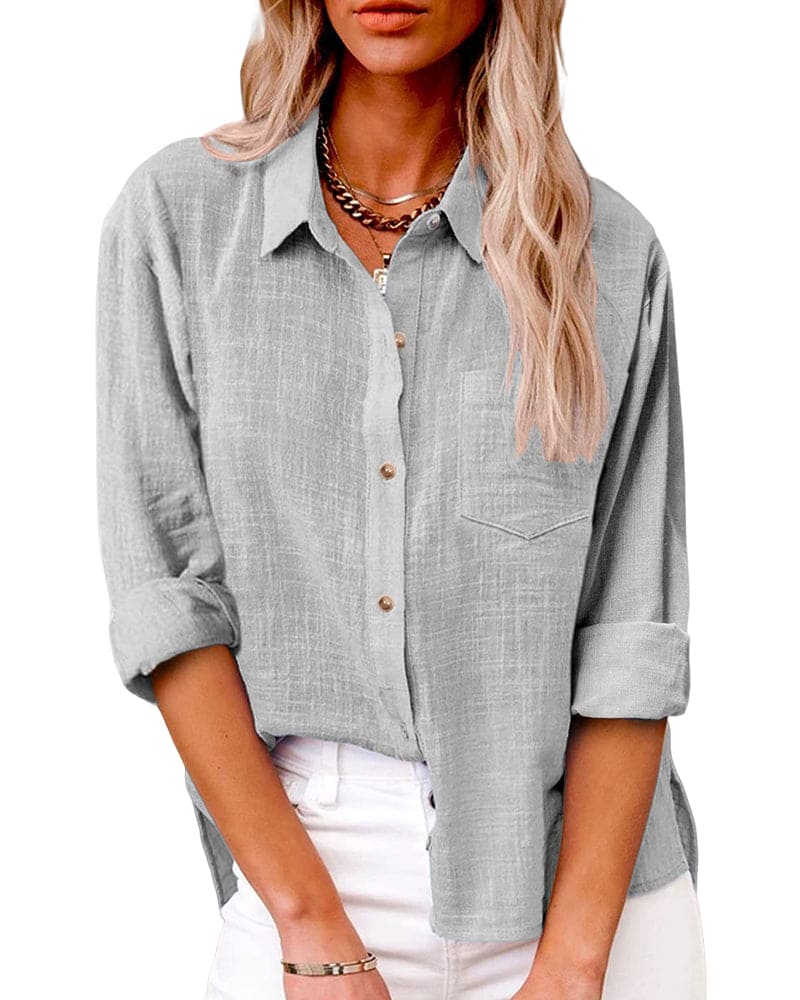 Katoen Linnen Blouse Dames Stijlvol - Zara