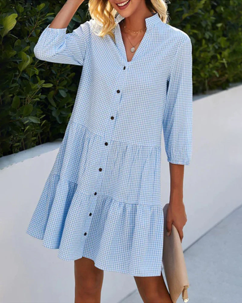 Midi Jurk Dames Elegant Tijdloos - Roos