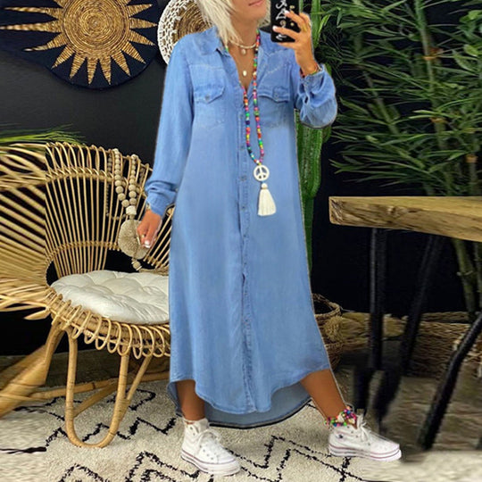 Denim Blousejurk Dames Lang - Sanne