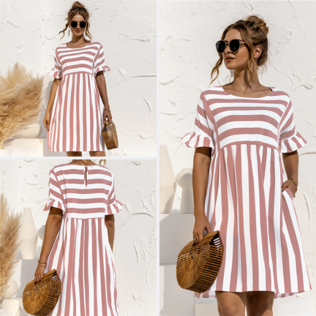 Miranda - Trendy Gestreepte Jurk