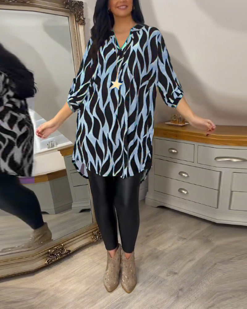 Oversized Blouse Dames Zebra Print Lange Mouw - Chloe