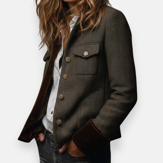 Andrea - Klassieke Getailleerde Tweed Jas