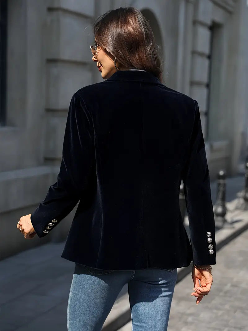 Vanessa - Elegant Fluwelen Knopen Blazer