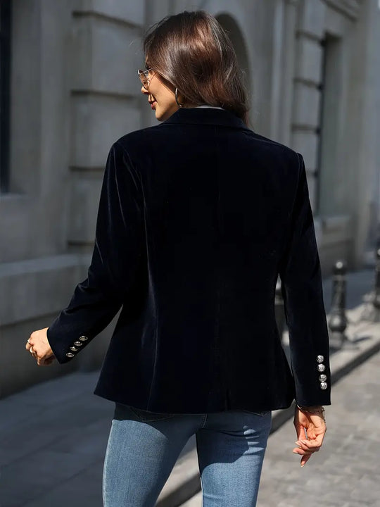 Vanessa - Elegant Fluwelen Knopen Blazer