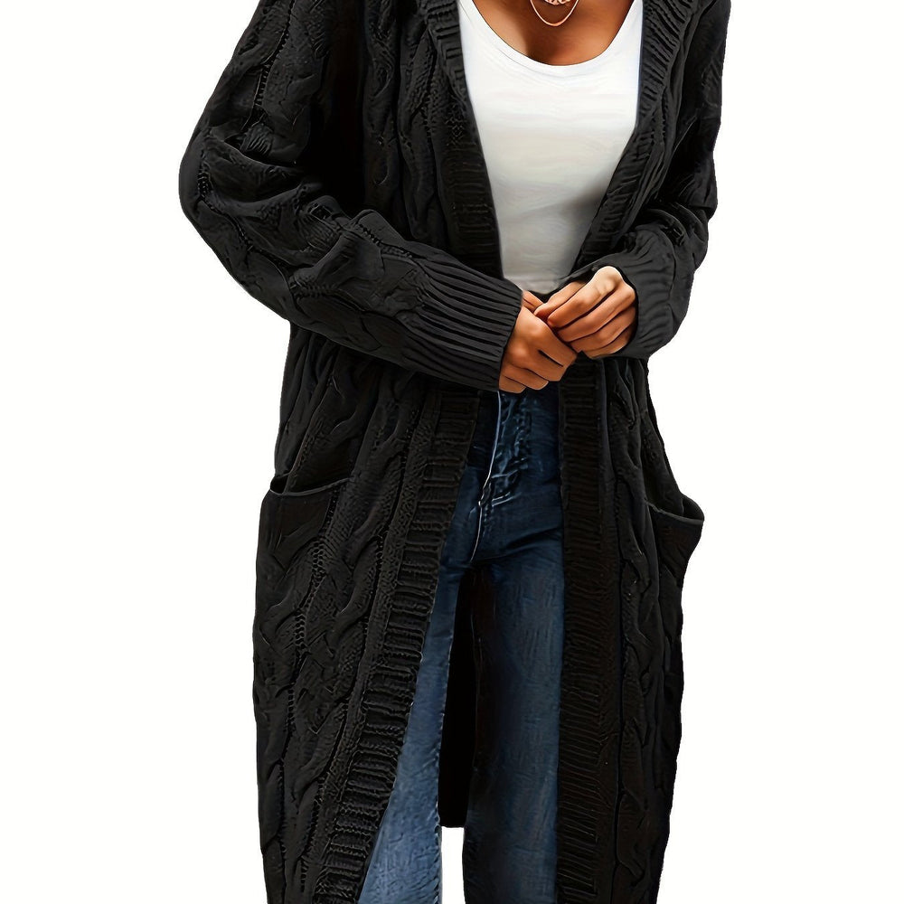 Rachel - Elegant Lang Kabelgebreid Vest