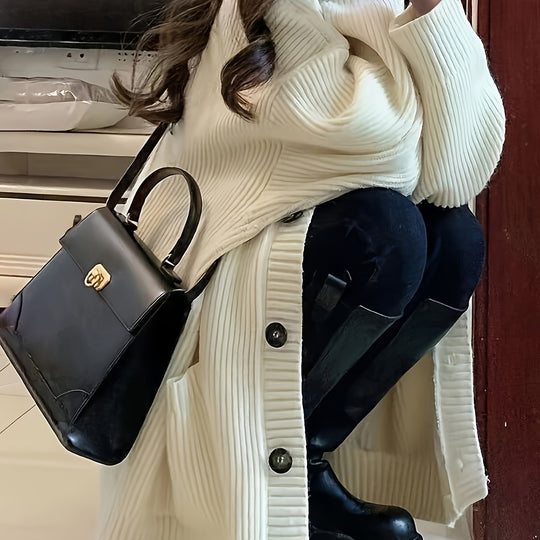 Petra - Elegant Oversized Grofgebreid Vest