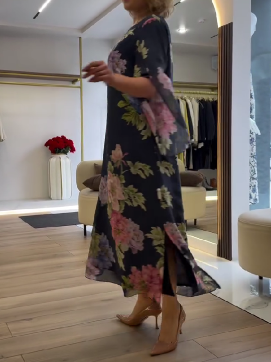 Anouk - Gebloemde Chiffon Maxi Jurk Dames