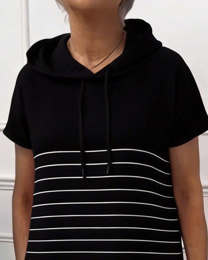 Bella | Sweatjurk Dames Gestreept Met Capuchon