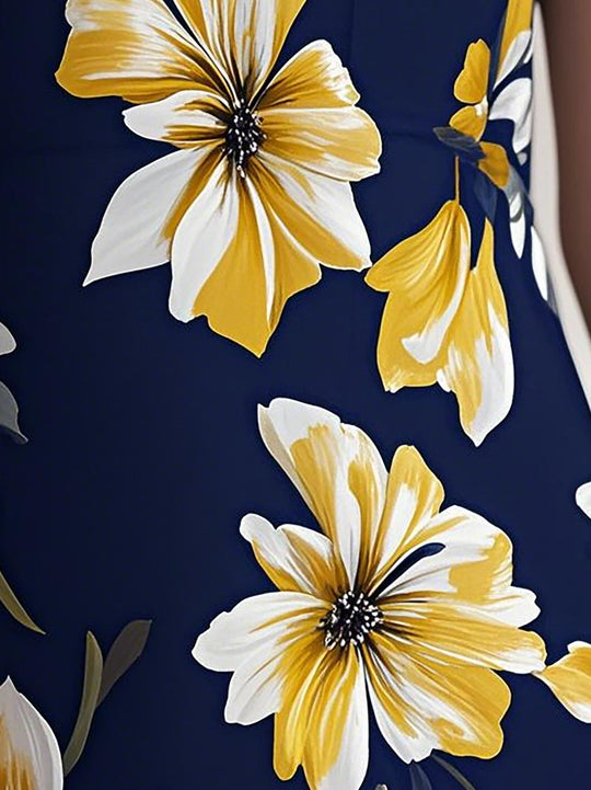 Bodycon Jurk Dames Bloemen Mouwloos - Mila