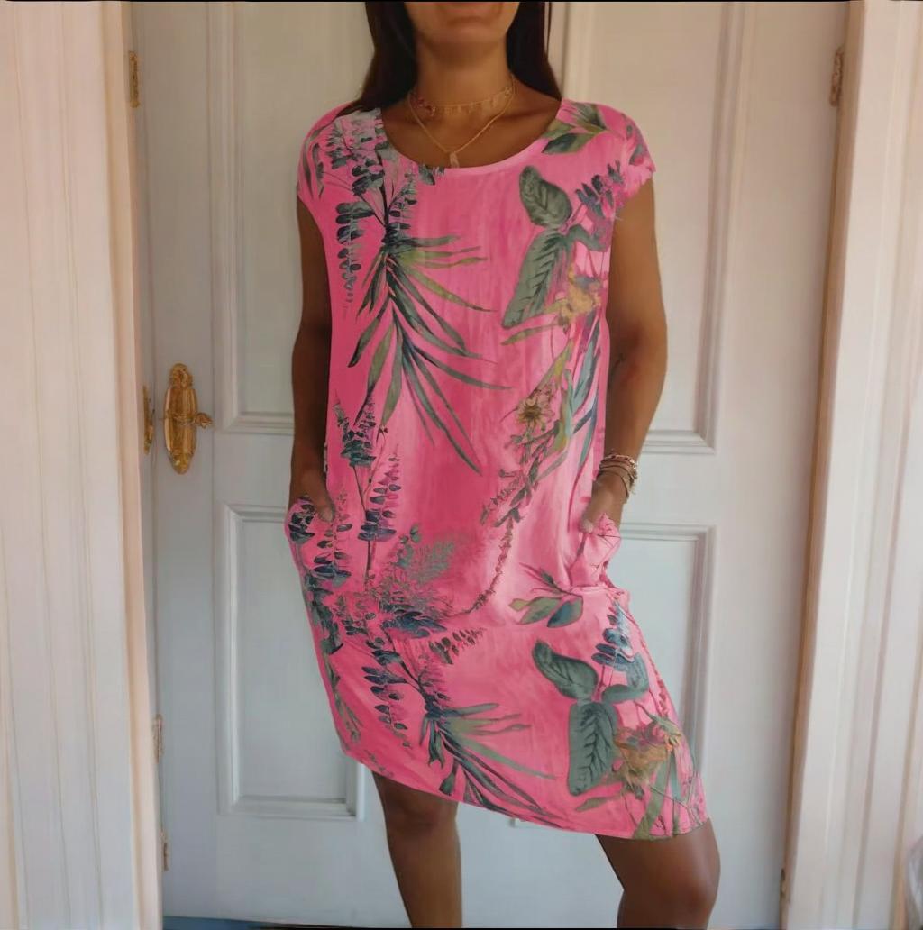 Linnen Tuniek Jurk Dames Botanisch - Livia