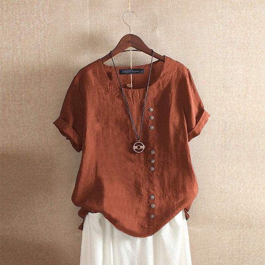Rosa - Zomerse Linnen Dames Blouse