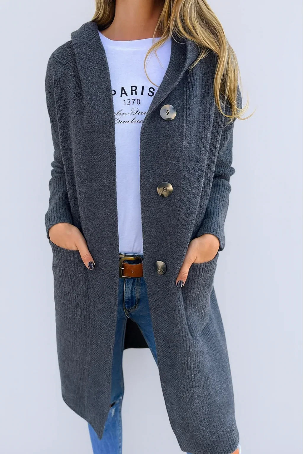Caroline | Elegant Lang Oversized Kabelvest