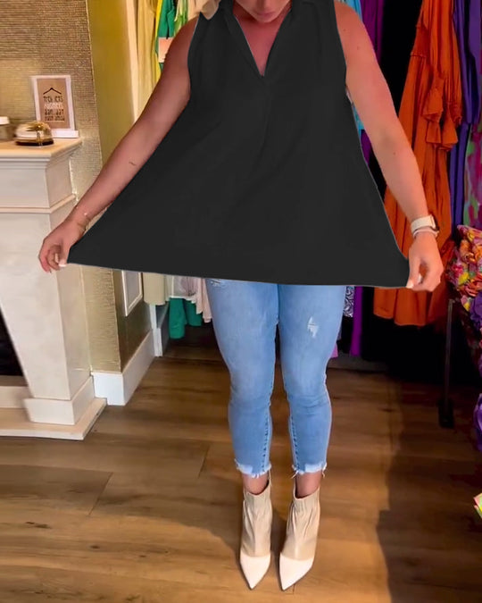 Lotte - Mouwloze Ruches Top