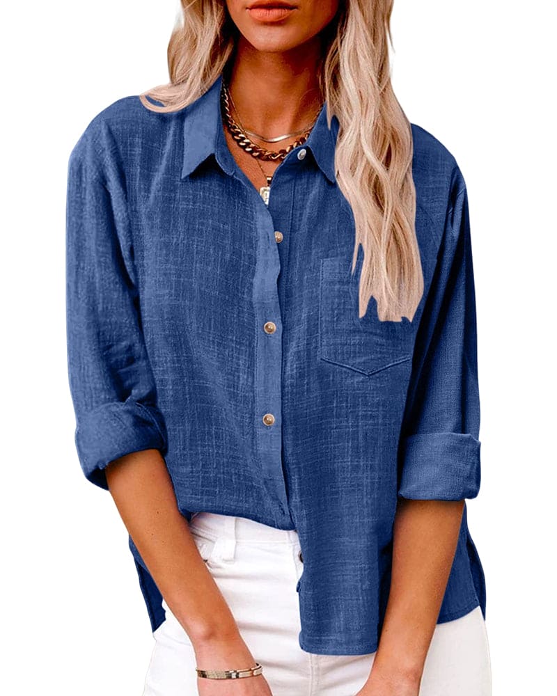 Katoen Linnen Blouse Dames Stijlvol - Zara