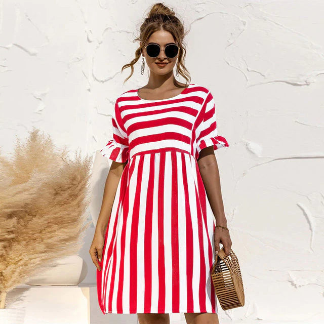 Miranda - Trendy Gestreepte Jurk