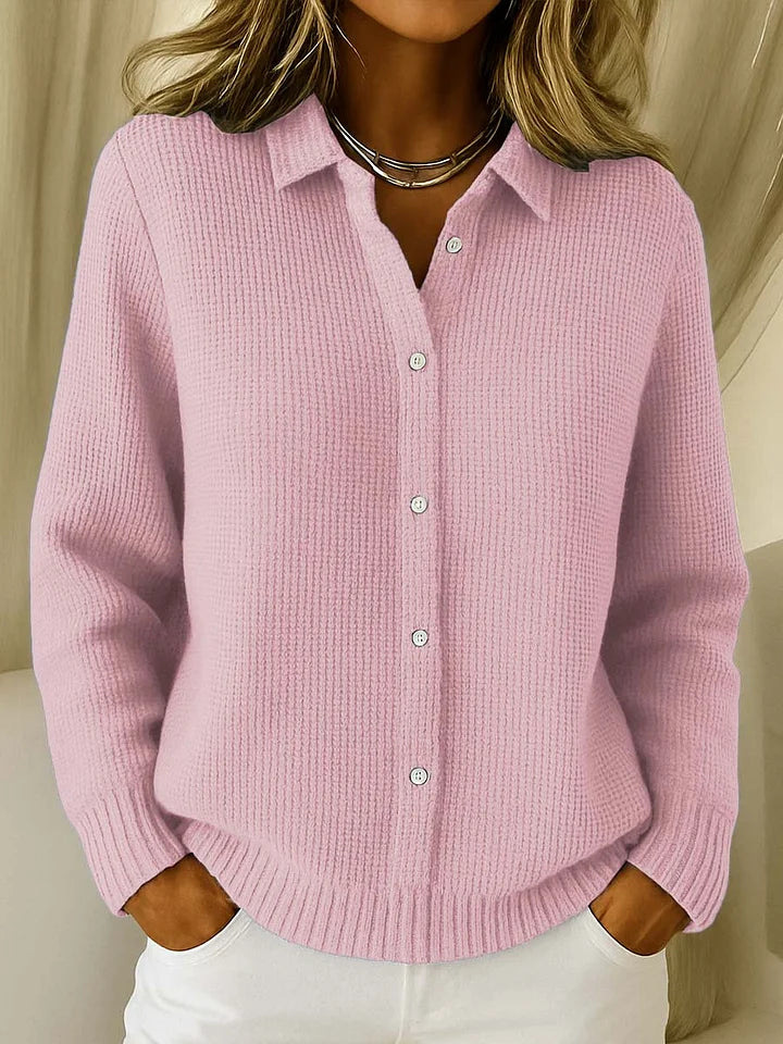 Helen - Stijlvol Grofgebreid Knopen Vest