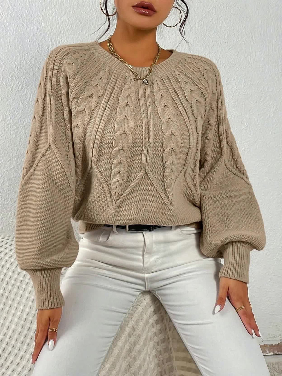 Louise - Elegante Oversized Kabel Trui