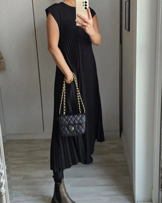 Saskia - Elegante Plissé Maxi Jurk