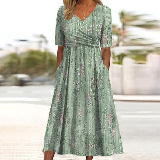 Chantal - Stijlvolle Midi Jurk met V-hals