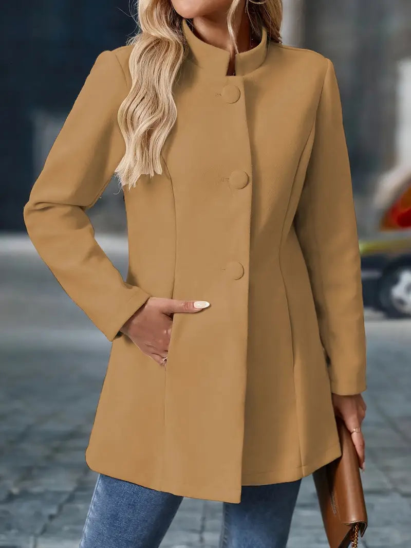 Sharon - Elegante Getailleerde Knopen Jas