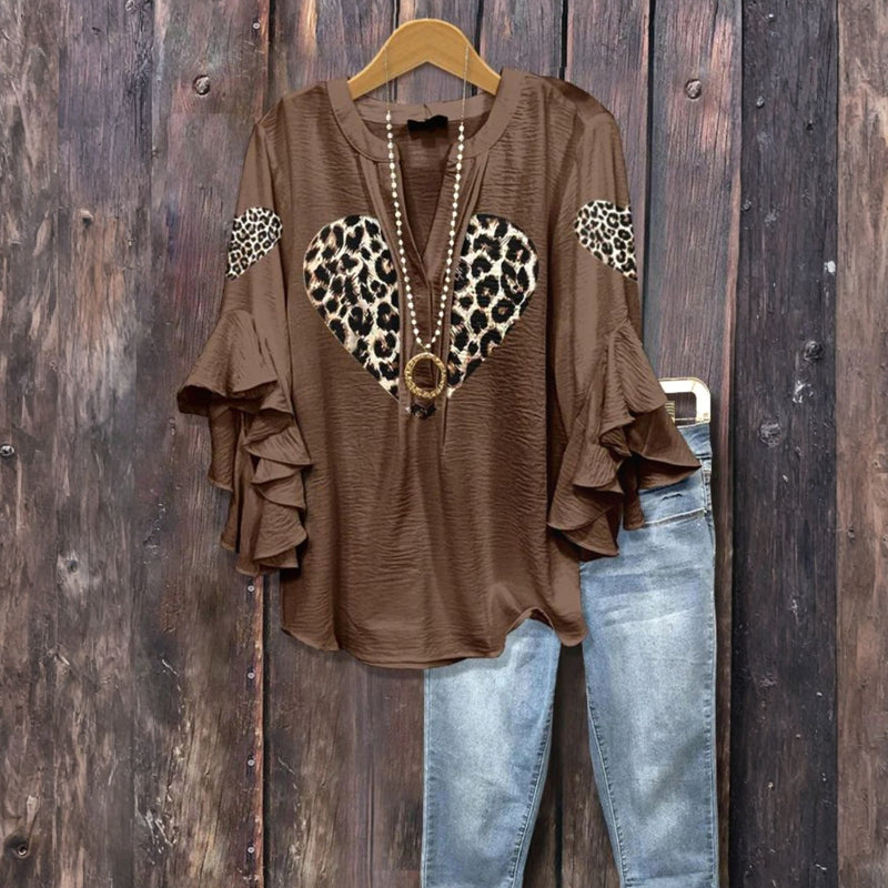 Vintage Top Dames Met Volant Mouwen - Mila