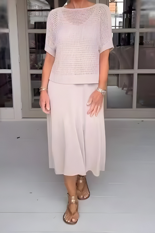 Chantal - Gebreide Set met Maxi Rok