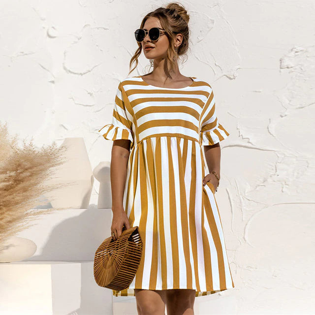 Miranda - Trendy Gestreepte Jurk