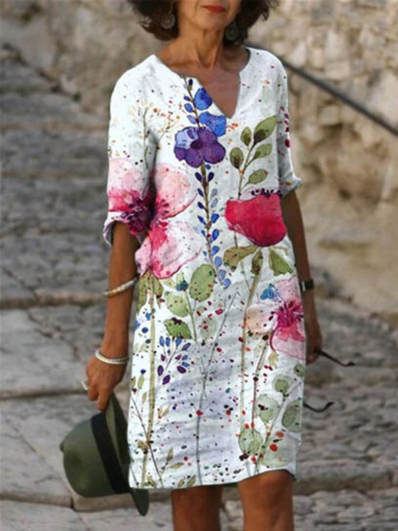 Zara - Stijlvolle Tuniek Jurk met Bloemenprint Dames