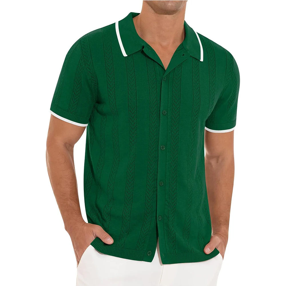 Variant image for Jeroen - Gebreid Poloshirt - Casual Elegantie - Heren Polo-19