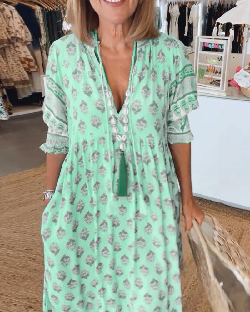 Tuniek Jurk Dames Boho Met Print - Demi