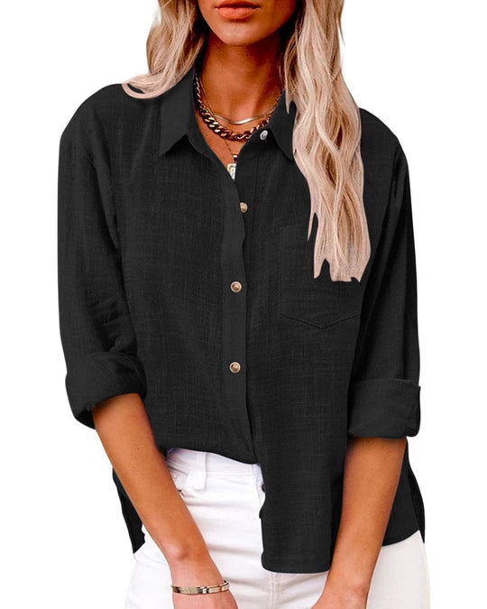 Katoen Linnen Blouse Dames Stijlvol - Zara