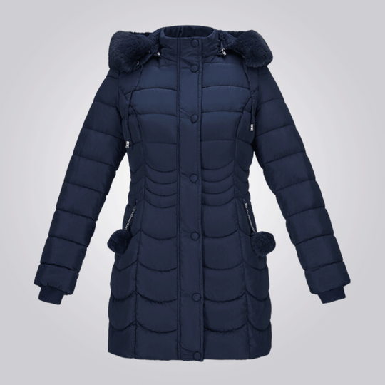 Saskia - Elegante Lange Gewatteerde Winterjas