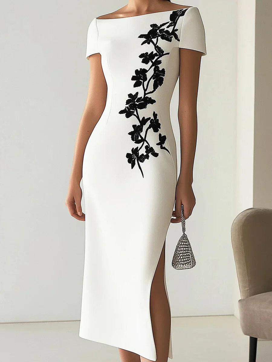 Marie - Elegante Kokerjurk met Split Dames