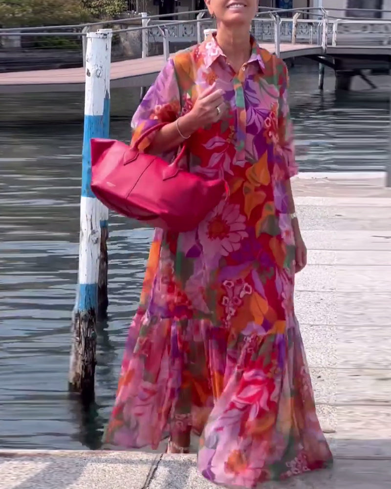 Maxi Tuniek Jurk Dames Met Bloemenprint - Eva