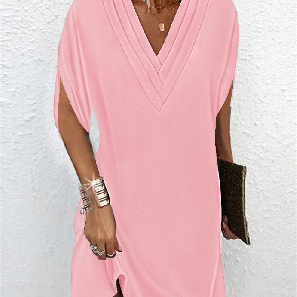 Tess - Elegante Korte Jurk met Diepe V-hals Dames