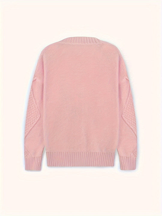 Sandra - Klassiek Kabelgebreid V-Hals Vest