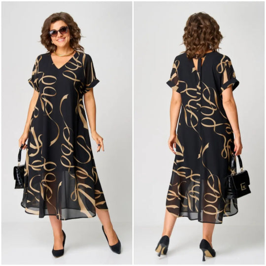 Chiffon Midi Jurk Dames Elegant - Chiara