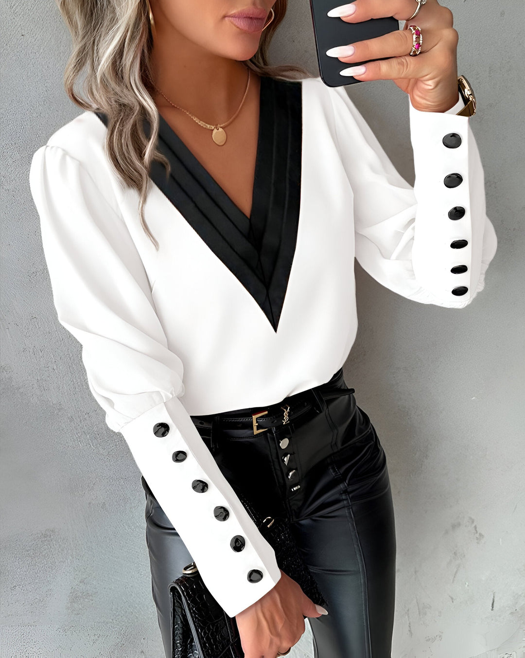 Romy - Stijlvolle Dames Blouse met V-hals