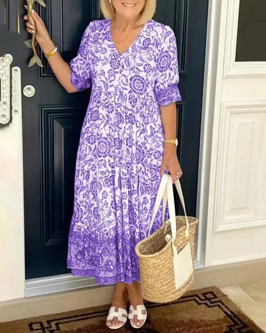 Meredith | Boho Jurk Dames Met Bloemenprint