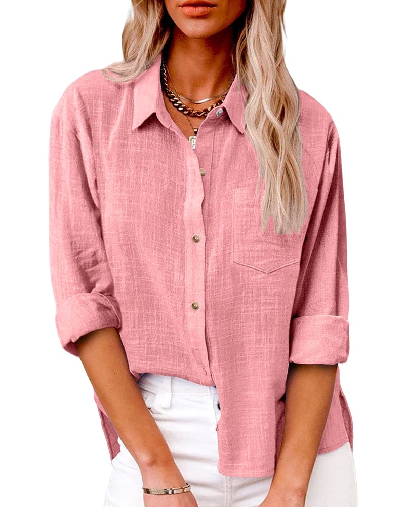 Katoen Linnen Blouse Dames Stijlvol - Zara