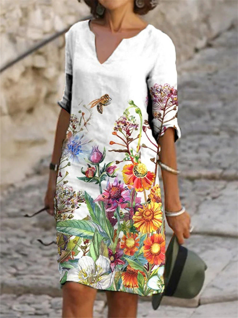 Zara - Stijlvolle Tuniek Jurk met Bloemenprint Dames