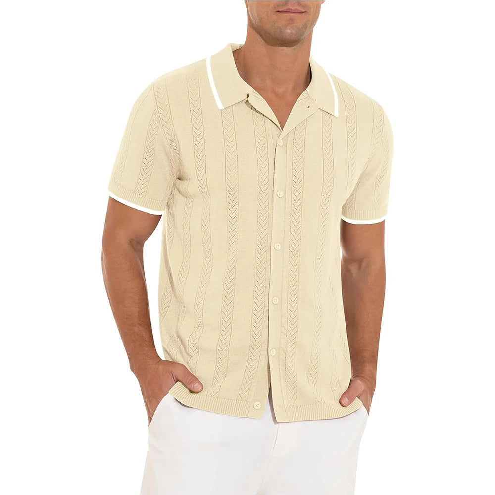 Variant image for Jeroen - Gebreid Poloshirt - Casual Elegantie - Heren Polo-25