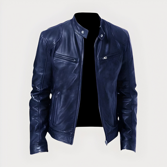 Victor - Stijlvolle Slim Fit Leren Bikerjack