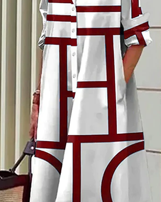 Ingrid - Stijlvolle Blousejurk met Print