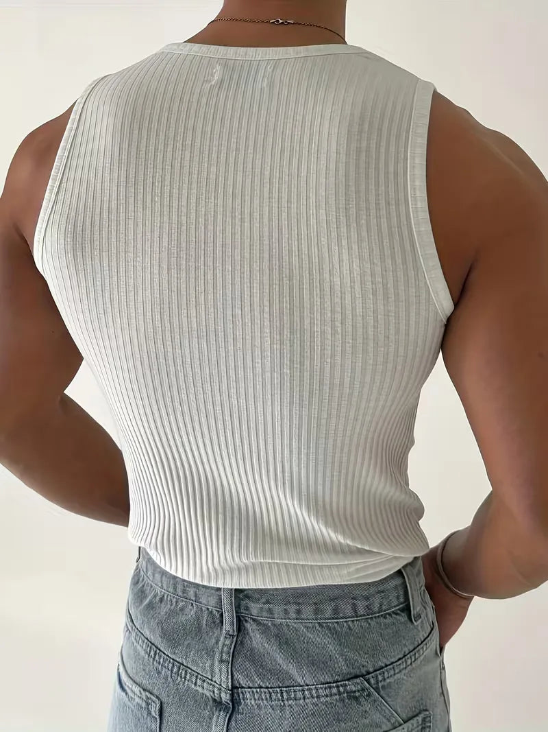 Geribbelde Tanktop Heren Slim Fit - Ravi